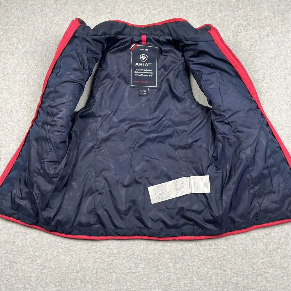 Ariat Girls 8 Navy Quilted Insulated Vest Western Equestrian Ranch Outdoor
